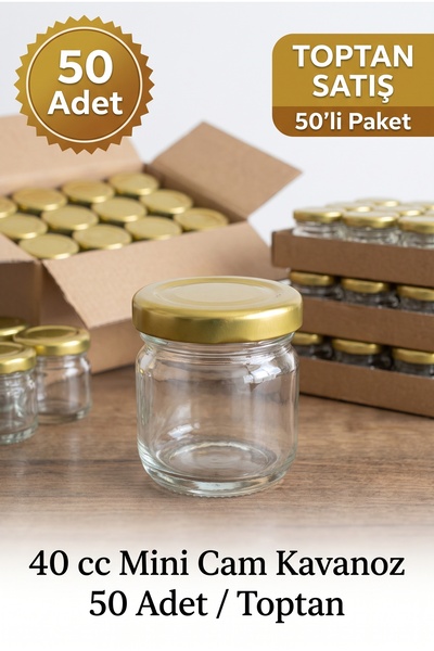 Milea 50 Pieces Wholesale 40 Cc Multi-Purpose Mini-Small Glass Jars with Meta...