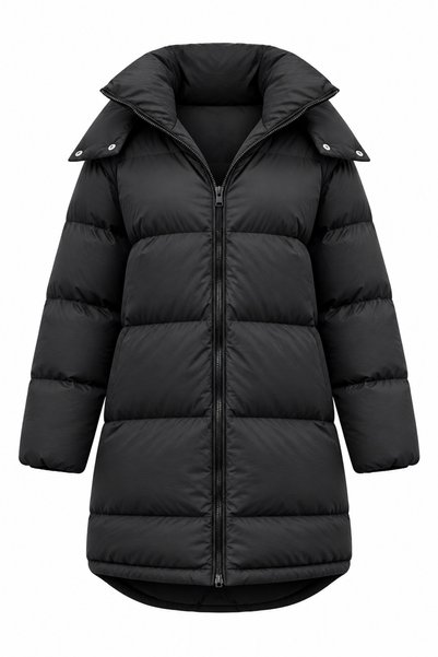 Raben Women's Oversized Long Puffer Coat with a Wide Stand-Up Collar.
