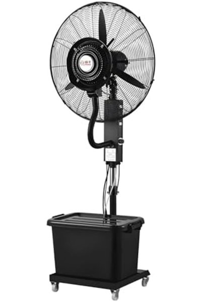 GENERAL Commercial Pedestal Misting Fan, 26 Inch Outdoor Cooling Fan With 3 S...