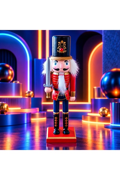 Kuzey High-Quality 26 cm Wooden Hazelnut Cracker Soldier Christmas Gifts, Han...