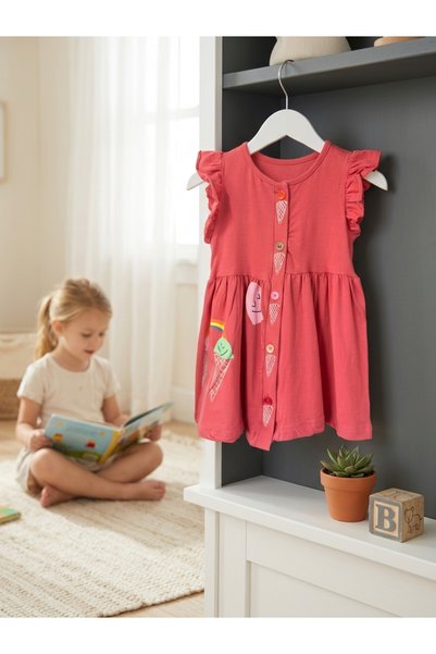 INFANT Φόρεμα κοριτσιού με παγωτό και ουράνιο τόξο - Μεγέθη 2 έως 5 ΕΤΩΝ