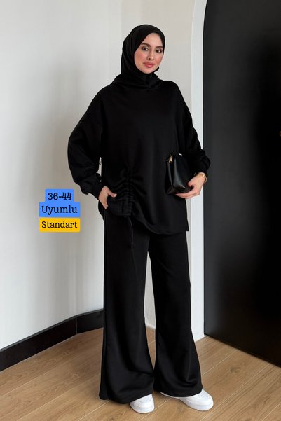 Mogi Butik بدلة أساسية نسائية بثلاثة خيوط، بدون حافة، مع غطاء للرأس ورباط جان...