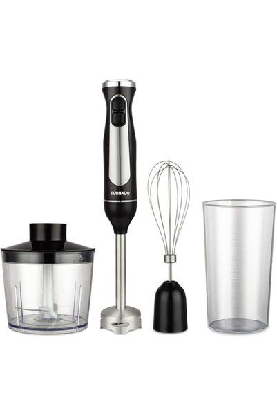TORNADO TOOLS Tornado Hand Blender, Black/Clear, 600W Motor, 2-Speed Variable...