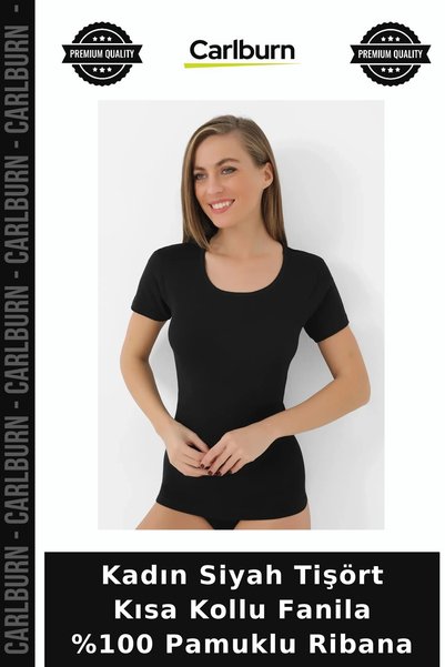 Carlburn Special Edition Women's Black T-Shirt, Short-Sleeved, 100% Cotton Ri...