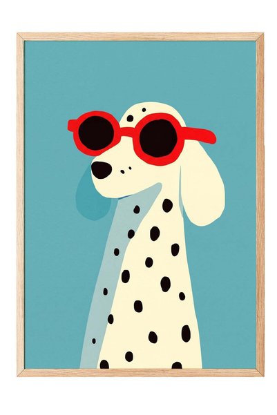 Postifull Dalmatian Wearing Glasses Poster – Wooden Framed Painting No:160209