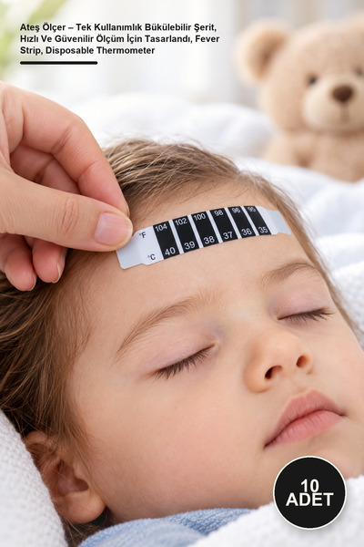 Yenilig 10 Adet Ateş Ölçer – Tek Kullanımlık Bükülebilir Şerit, Hızlı Ve Güvenilir Ölçüm İçin Tasarlandı, Fever Strip, Disposable Thermometer