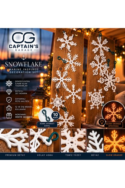 Genel Markalar 10'lu yılbaşı ağacı & Dolap süsü- SnowFlake Kar Tanesi- Marine...