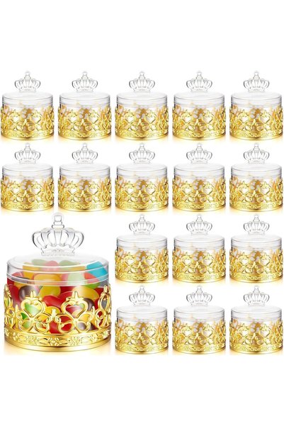 Yelajoy 24 PCS Gold Crown Gift Boxes, Mini Candy Favor Containers with Remova...