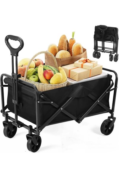 Generic عربة حديقة قابلة للطي، عربة تسوق متعددة الاستخدامات للرحلات والتخييم ...