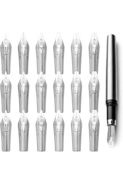 Generic 30pcs Stainless Steel Fountain Pen Nibs, Replacement Nibs Set for Cal...
