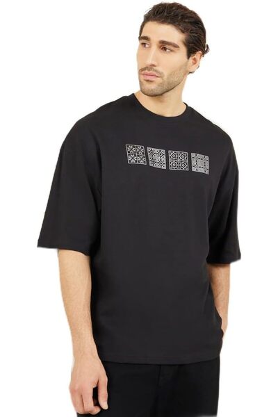 Generic Styli Men Premium Heavy Jersey Foil Print Oversized T-Shirt