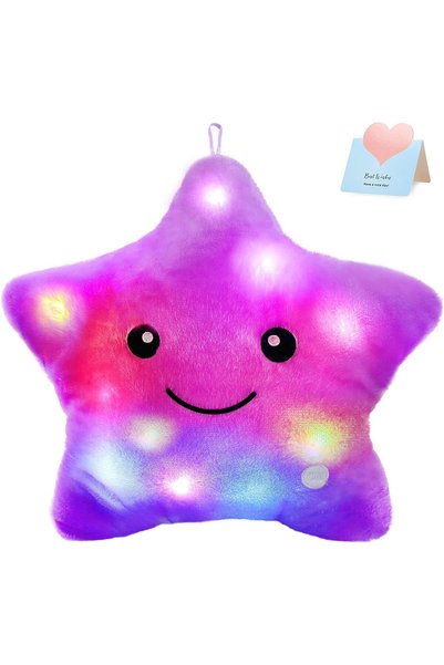 Generic 11'' LED Cushion, Cuddly Light Pillow LED Star Pillows Colorful Light...