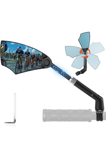 Generic Bike Mirror, Anti-Glare Handlebar Bicycle Rear View Mirror, Retractab...