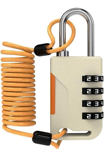 Generic Small Combination Lock with Retractable 36in Cable, Combo Cable Padlo...