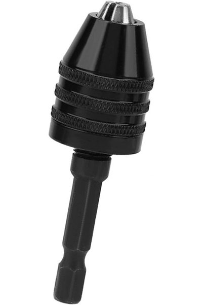 Generic Keyless Drill Chuck 1/4 Hex Shank Adapter Converter 0.3-6.5mm Impact ...