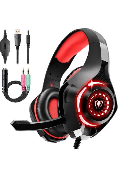 Generic سماعة رأس للألعاب متوافقة مع أجهزة PS4 وPS5 وXbox One وSwitch وPC، مز...