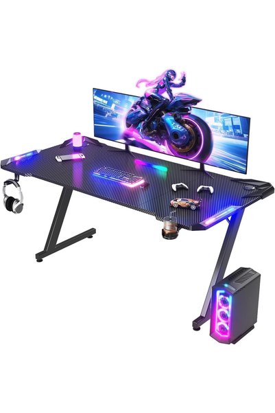 Generic مكتب ألعاب SKY-TOUCH مع إضاءة RGB LED، مقاس 120×60×75 سم، مكتب كمبيوت...