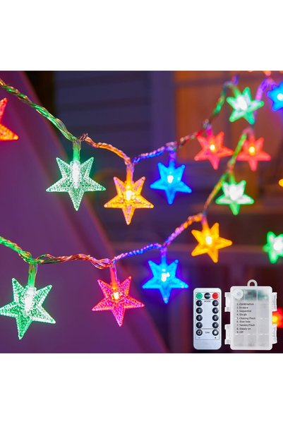 Generic Star String Lights, 19 ft 40 LED Star Fairy String Lights with Remote...