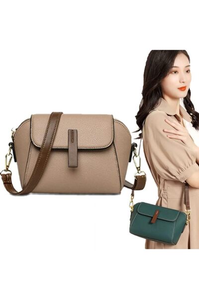 Generic Light Luxury Soft Leather Trendy and Versatile Crossbody Bag, Multi-P...