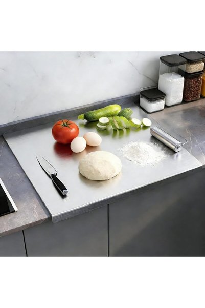Generic 40 * 30CM Stainless Steel Chopping Board with Lip, Cutting board for ...