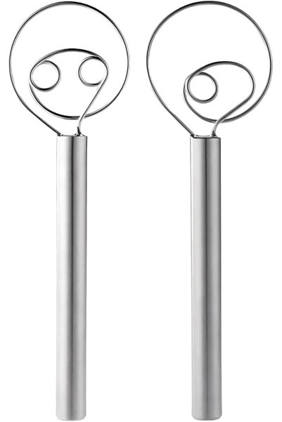 Generic طقم من مخفقتين دنماركيتين للعجين بطول 30 سم، مصنوعة من الفولاذ المقاو...