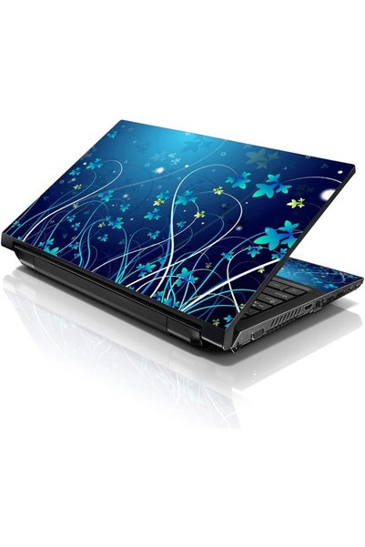 Generic Laptop 15 15.6 Skin Cover with Colorful Blue Floral Pattern for HP De...