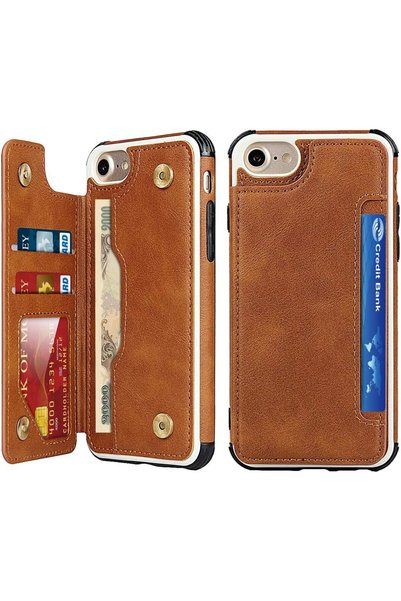 Generic غطاء لهواتف iPhone 6/6s/7/8/SE 2020/SE 2022، غطاء بتصميم محفظة مع فتح...