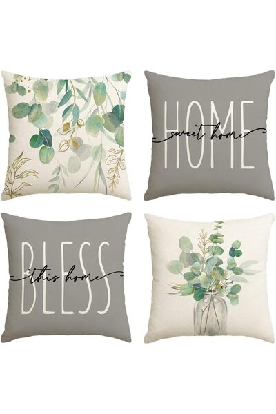 Generic Throw Pillow Covers, Set of 4 Eucalyptus Leaves Throw Pillow Covers D...