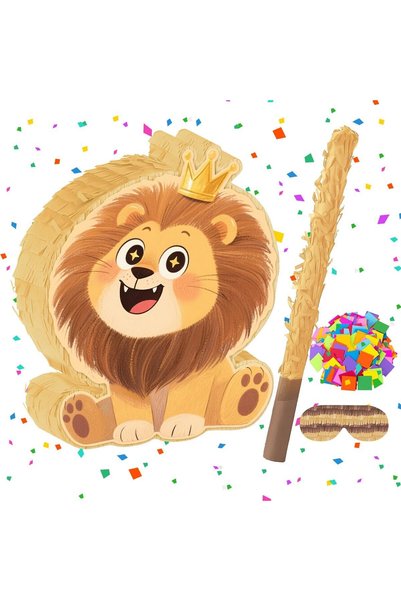 Generic Animals Birthday Decorations, Lion Pinata with Hanging Loop Blindfold...