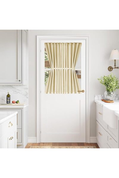 Generic French Door Curtain - Front Door Window Covering Blind Shade, Door Cu...