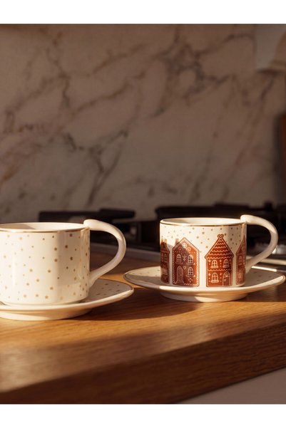 LC Waikiki Rmz Gi̇yi̇m Farkiyla 2-Piece Embroidered Coffee Cup Set