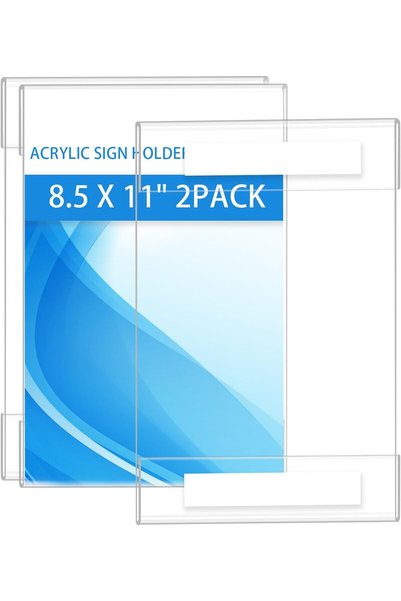 Generic Acrylic Sign Holder 8.5 x 11 Wall Mount Plastic Clear Acrylic Wall Fr...