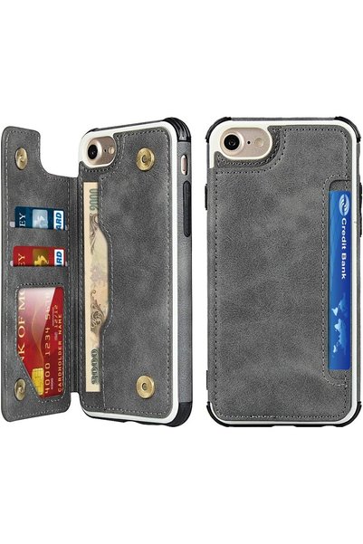 Generic غطاء لهواتف iPhone 6/6s/7/8/SE 2020/SE 2022، غطاء بتصميم محفظة مع فتح...