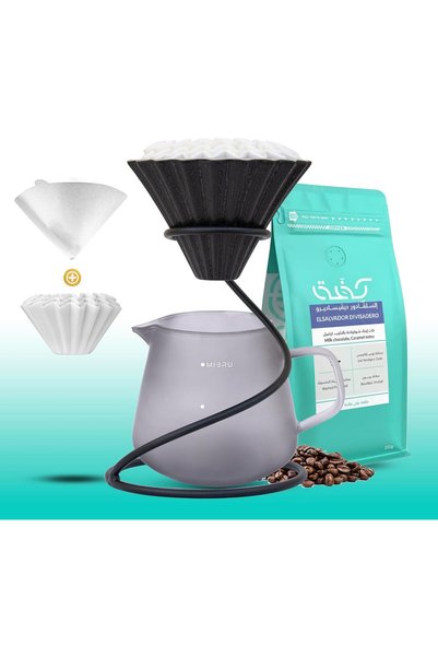 Generic طقم صنع القهوة V60 6 في 1 - مجموعة تحضير القهوة يدويًا مع حبوب أرابيك...