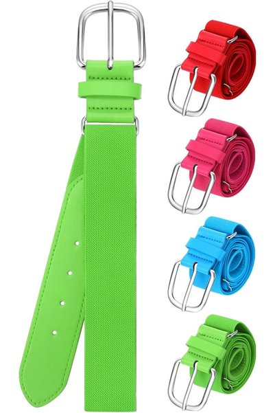 Generic Youth Baseball/Softball Belt PU Leather Elastic Adjustable Uniform Be...