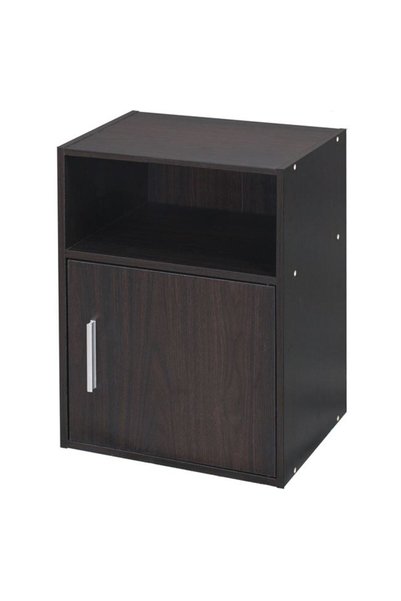 SHOPIENS Noptiera maro cu usa raft si compartiment de depozitare 36x28x50 cm ...