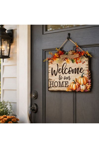 SHOPIENS Tablita Decorativa Suspendabila din Lemn cu Dovleci 30x26.5 cm Shopi...