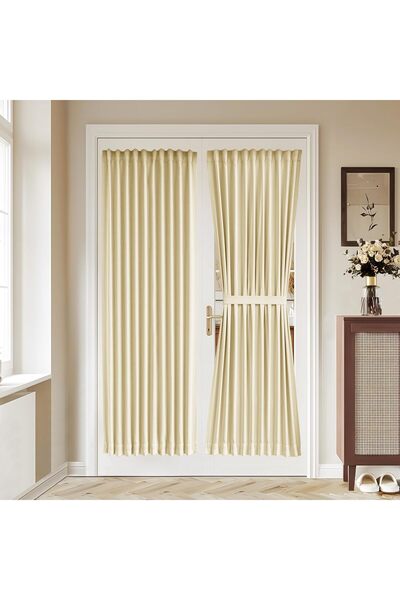 Generic French Door Curtains - 36W x 72L Front Door Curtain Panel, Rodless In...