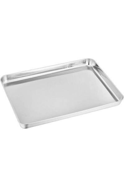 Generic صينية فرن من الفولاذ المقاوم للصدأ النقي، مقاس كبير 12 × 10 × 1 بوصة،...
