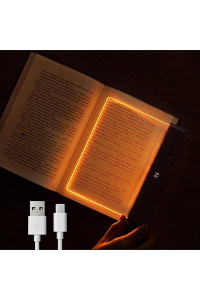 Generic مصباح قراءة مسطح LED قابل لإعادة الشحن، بتصميم "أمبر بوك"، يحجب الضوء...