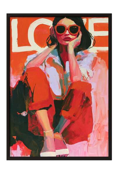 Postifull Poster „Love” – Tablou cu ramă neagră, nr. 160297