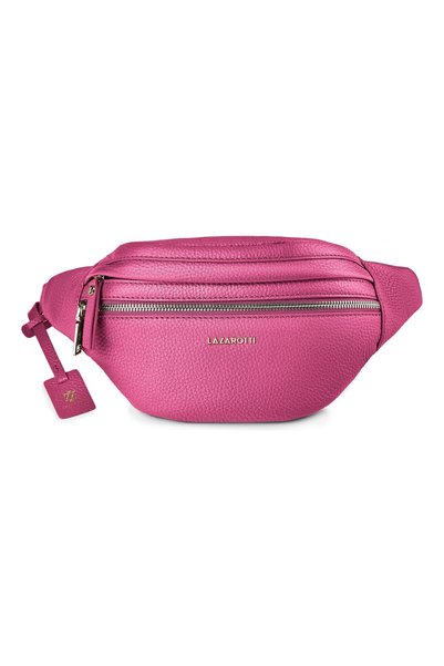 Lazarotti Bologna Leder Doppelreißverschluss Gürteltasche Crossbody Leder 25 cm