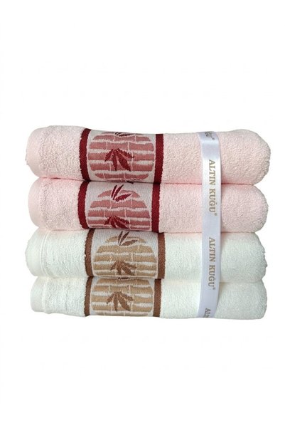 Özdilek Bonsai Bamboo Towel, Set of 4, 50X90Cm - Pink Cream
