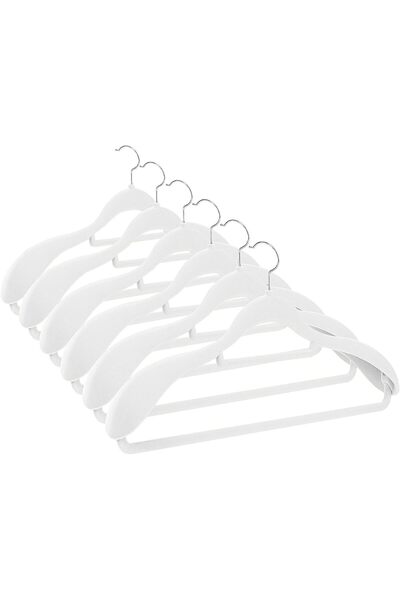 Generic Red Dot Gift® 6 Pack White Wide Shoulder Velvet Hangers,Suit Hangers ...
