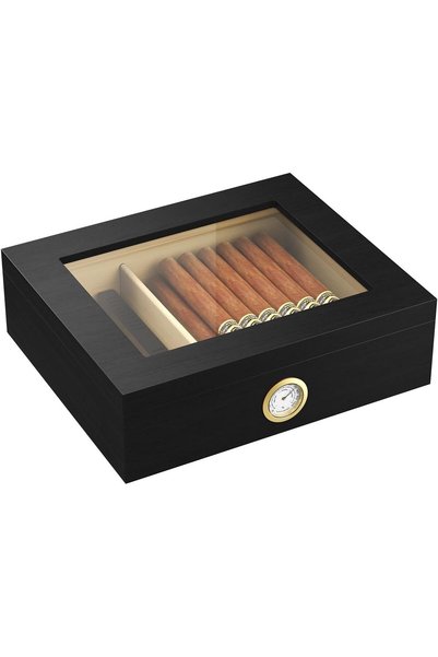 Generic صندوق سيجار خشبي يدوي الصنع، سعة 20-30 سيجار، صندوق سيجار محمول للسفر...