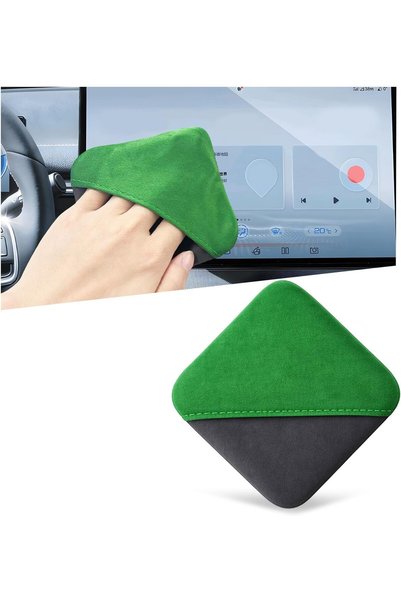 Generic Car Screen Cleaner, Microfiber Cleaning Pad, Green&Gray
