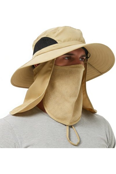 Generic Sun Hat with Neck Flap, UV Protection Waterproof Safari Cap Wide Brim...