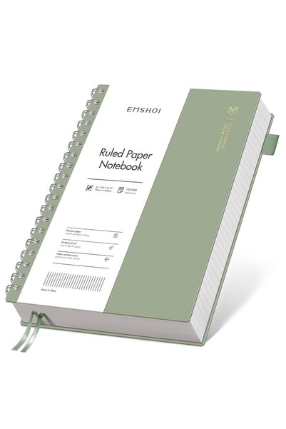 Generic دفتر ملاحظات حلزوني مبطن من EMSHOI، 300 صفحة، مقاس B5 (7.4 × 10.1 بوص...