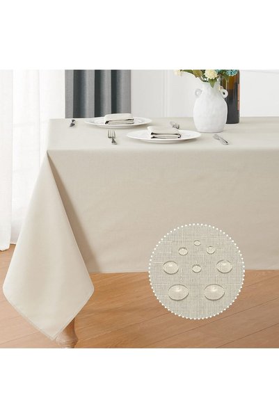 Generic Rectangle 6 Feet Tablecloth 60x104 inch Linen Textured Table Cloth St...