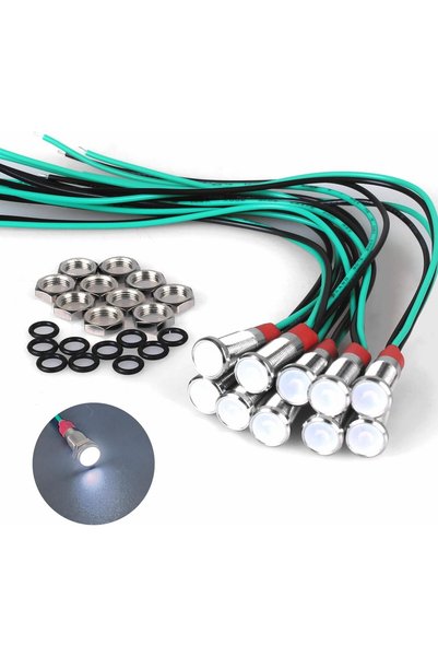 Generic 10Pcs 6mm (1/4") Energy Saving LED Indicator Light 110V-220V 20mA Mea...